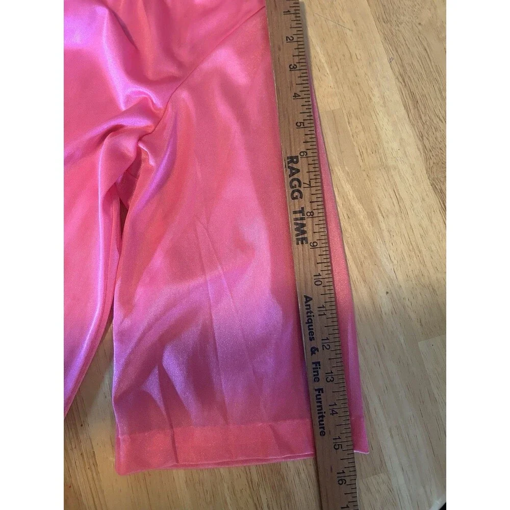 Vintage Coral Pink Robe & Gown Set Button Front 2 Pc USA Pocket L Nylon
